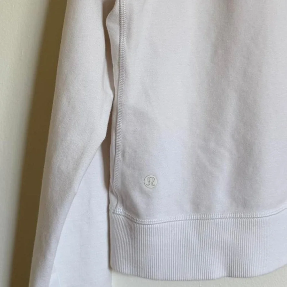 Lululemon White Cropped Crewneck Sweatshirt Size 10 Minimal Athleisure